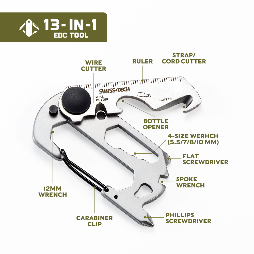 SWISS TECH 13 in 1 Mini strume - Edc Carry Knife recensione e prezzo